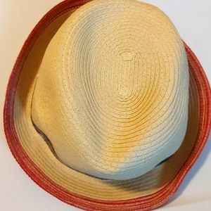 Tan Red Trim Fashion Hat